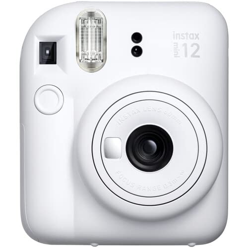 Fujifilm Instax Mini 12 Instant Camera Pastel Blue with 40 Sheets Fujifilm Instax Mini Film Bundle, Sunshine Photo Microfiber Cleaning Cloth Included