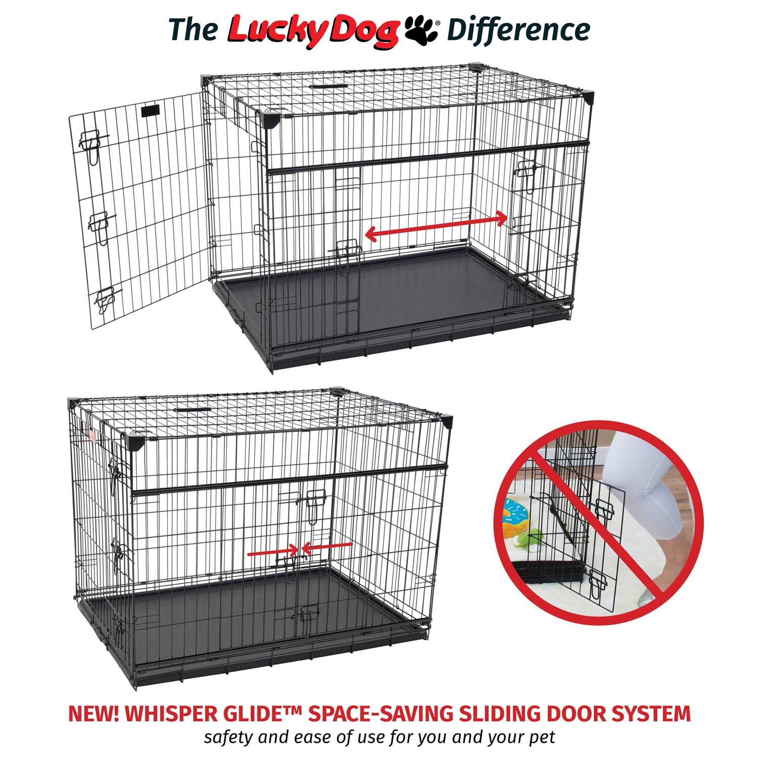 Lucky Dog Sliding Double Door Dog Crate - Pet Supplies online store