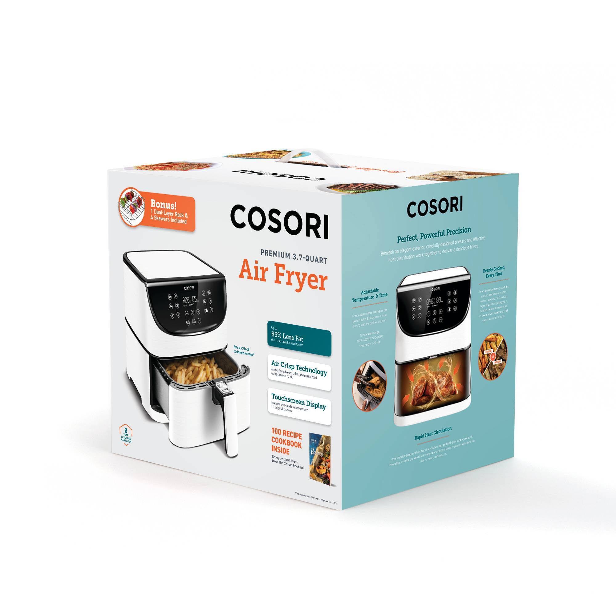 Cosori Premium 3.7 qt. Air Fryer u0026 Skewer Rack Set - White
