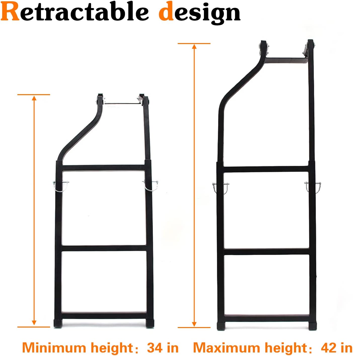Pickup Truck Universal Fit Tailgate Ladder Truck Accessories Extension Step Ladder Easy Install Durable Steel Pack of 2