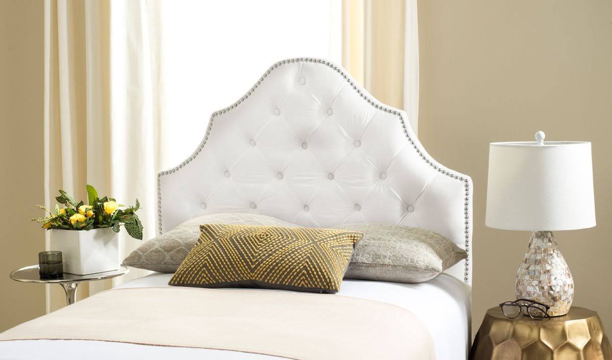Safavieh Arebelle Tufted Velvet Headboard, White, King