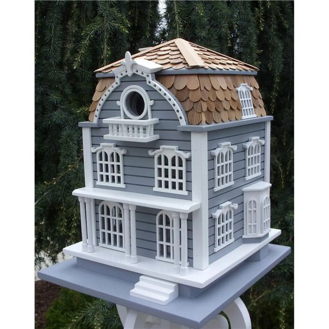 Home Bazaar HB-2031 Sag Harbor Birdhouse - Signature Series Blue with Mansard Roof - Curated Treasures Market