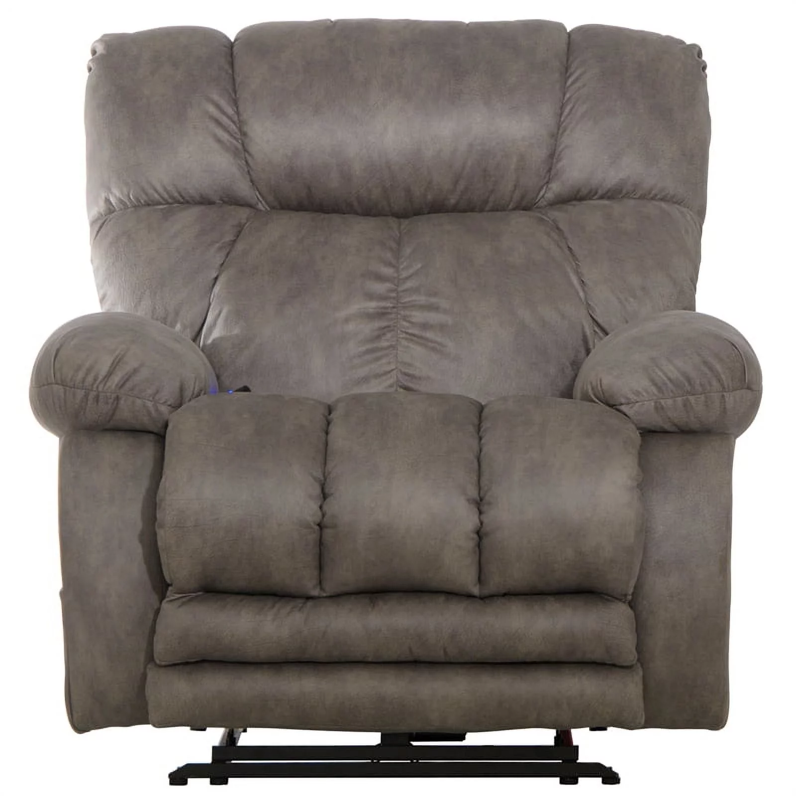 Catnapper Dixon Oversized Power Lay Flat Recliner in Gray Fabric