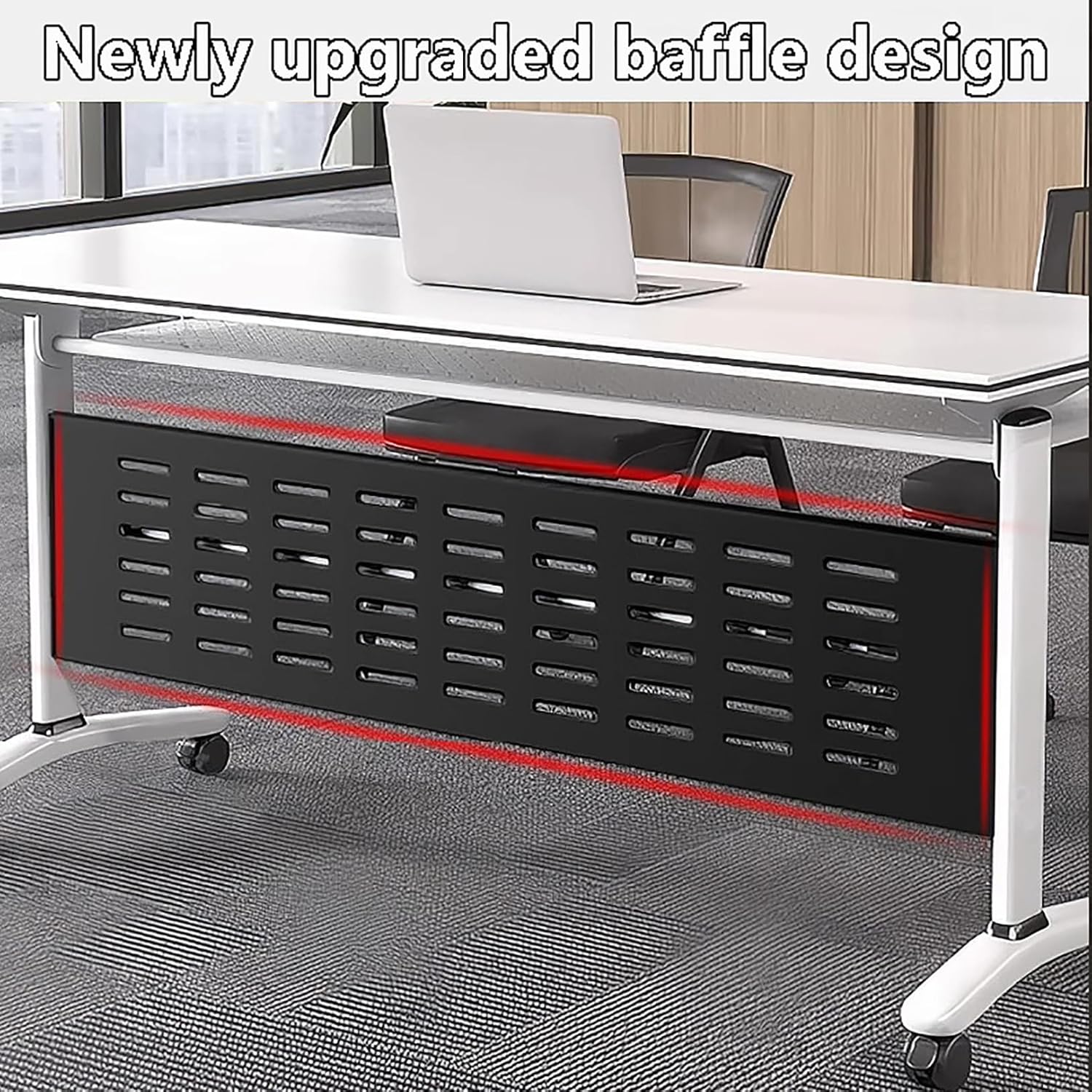 Conference Table Foldable Meeting Tables, Conference Rooms Training Rooms Flip Top Mobile Training Table, Rolling Meeting Table with Caster Wheels, Suitable for Office,Meeting Room,classr