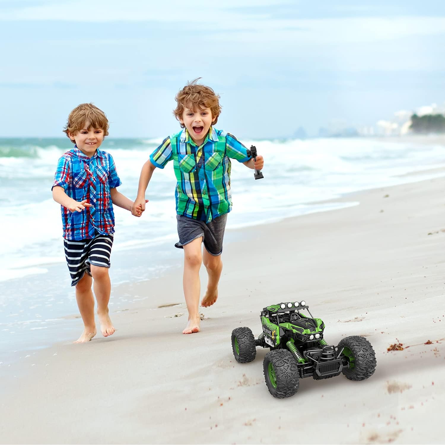 DEVIVAE RC Cars 2059 Remote Control Car for Kids Adults,1:12 All Terrain Monster Trucks for Boys, 4WD Off-Road 2.4GHz Rock Crawler,2 Batteries for 80Mins Play, RC Truck Electric Toy Gift for Boy Girl