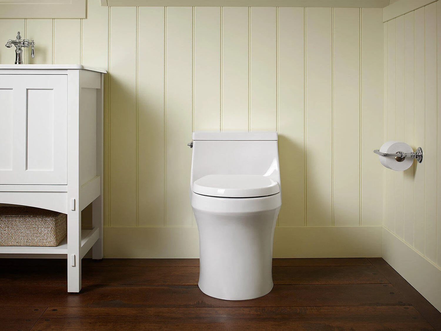 Kohler K-4007-0 San Souci One-Piece Round-Front 1.28 GPF Toilet with AquaPiston Flushing Technology White