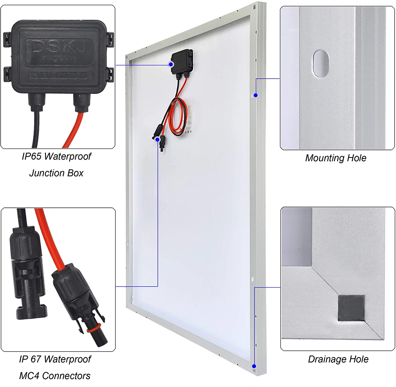Pikasola 200 Watt 12/24V Solar Panel Kit for RV Boat Home: 2pcs 100W Monocrystalline Solar Panel Grade A + 12/24V Solar Charge Controller + 16ft &10ft Solar Cable + Z-Brackets