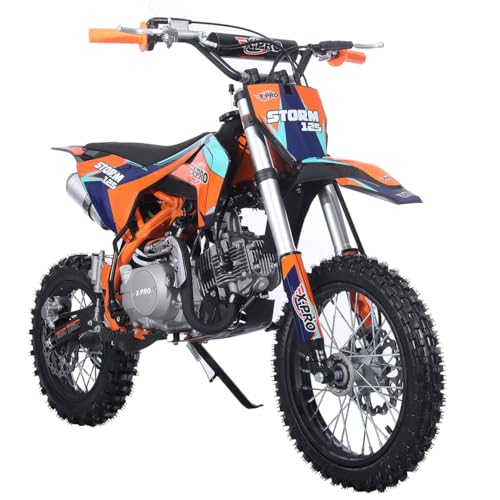 X-PRO Storm 125cc Zongshen Engine Kids Dirt Bike Pit Bike Youth Dirt Pit Bike with 4-Speed Manual Transmission,Big 14"/12" Tires!