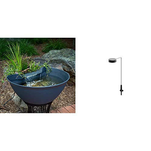 Aquascape AquaGarden Container Water Feature Kit – Indoor & Outdoor Mini Pond with Waterfall Fountain, Pump & Filtration for Home & Patio, Brown