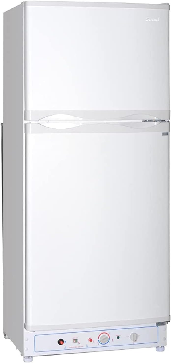 Smad Propane Refrigerator with Freezer Electric LPG 2 way Refrigerator No Noise Large Capacity 6.1 cu.ft, White