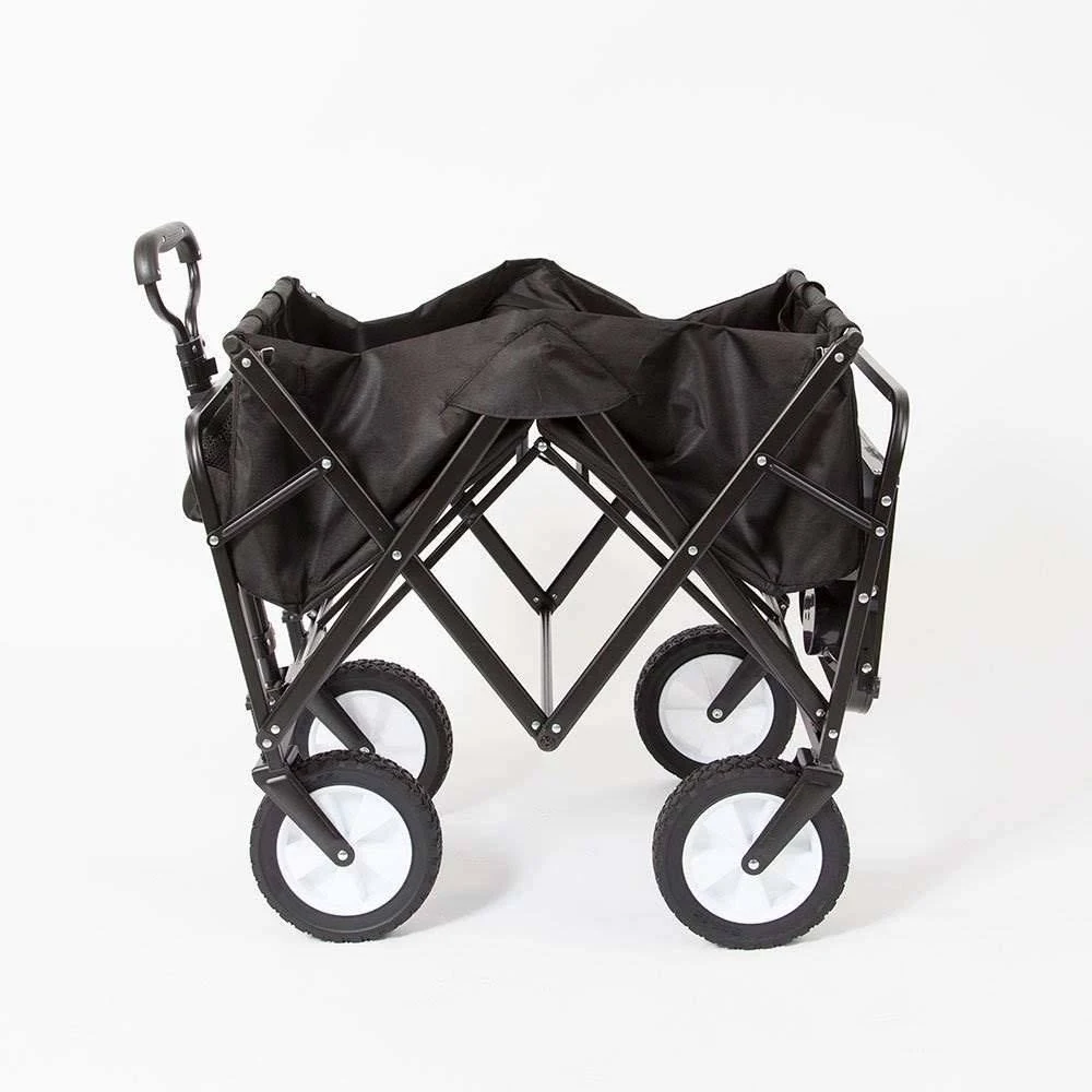 Mac Sports Folding Outdoor Garden Utility Wagon Cart w/ Table, Black