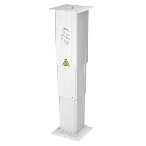 VEVOR Electric Lifting Column System, 176 lbs Lift Table, 14.2-31.1 in Height Range, Three-Stage Adjustable Desk Column, Telescopic Table Leg, Comes with Power-Supply Option to Control up/Down Motion