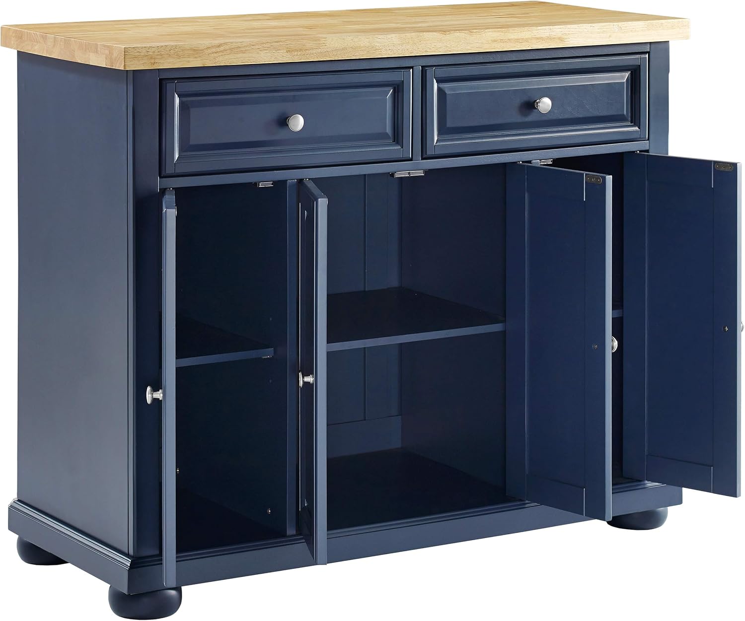 Crosley Furniture Madison Kitchen Island with Butcher Block Top, Navy