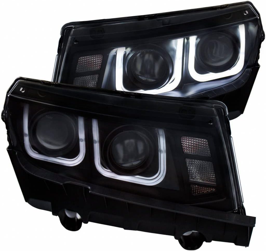 ANZO For Chevy Camaro 2014 2015 Projector Headlights w/U-Bar Black | 121508