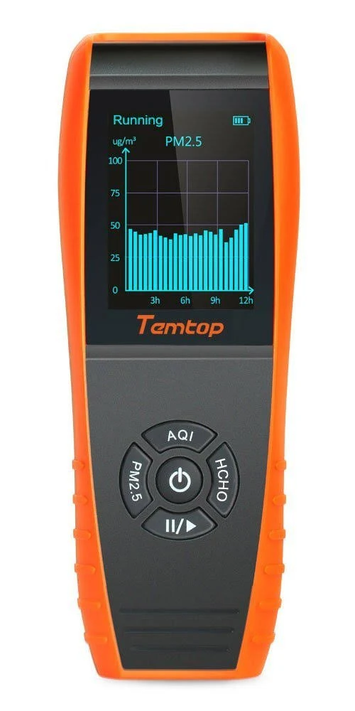 Temtop LKC-1000S+ Air Quality Monitor Formaldehyde Detector, Air Pollution Sensor, Humidity and Temperature Meter Tester with PM