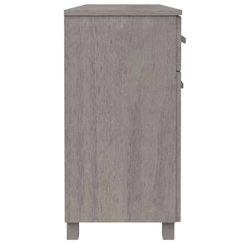 Buffets & Sideboards Sideboard Light Gray 44.5"x15.7"x31.5" Solid Wood Pine,Rustic Pinewood Sideboard with Sliding Drawers and Ample Storage Cabinets & Storage
