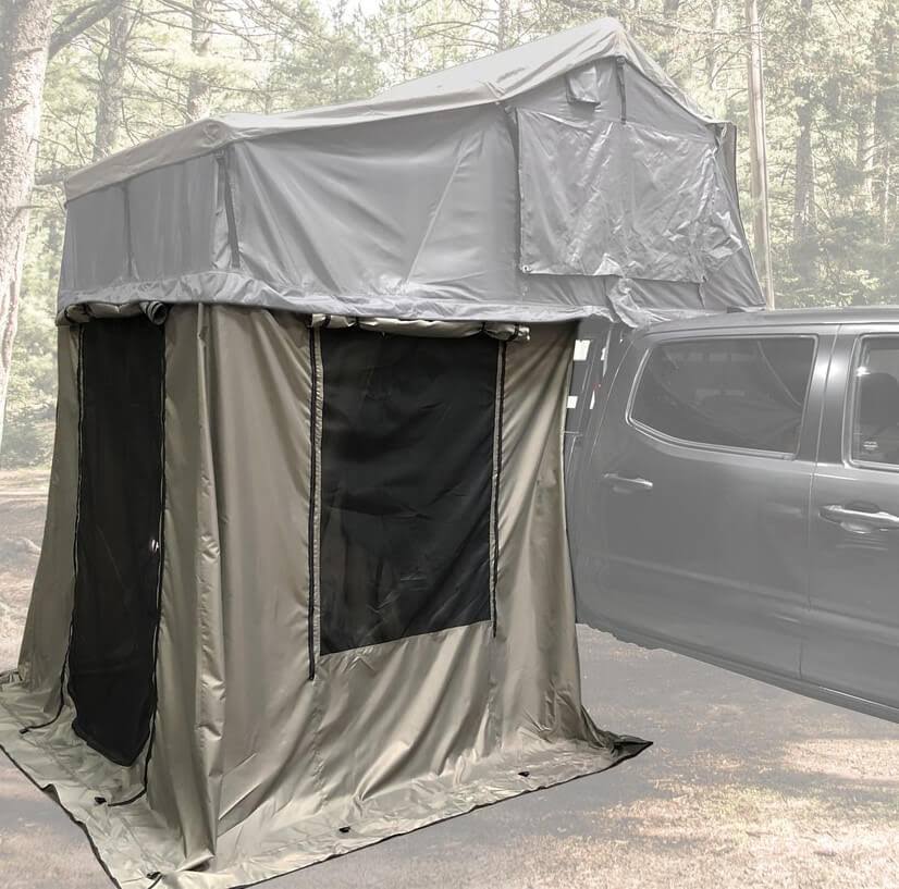 Overland Vehicle Systems 18049836 Nomadic 4 Annex - Green Base with Black Floor u0026 Travel Cover