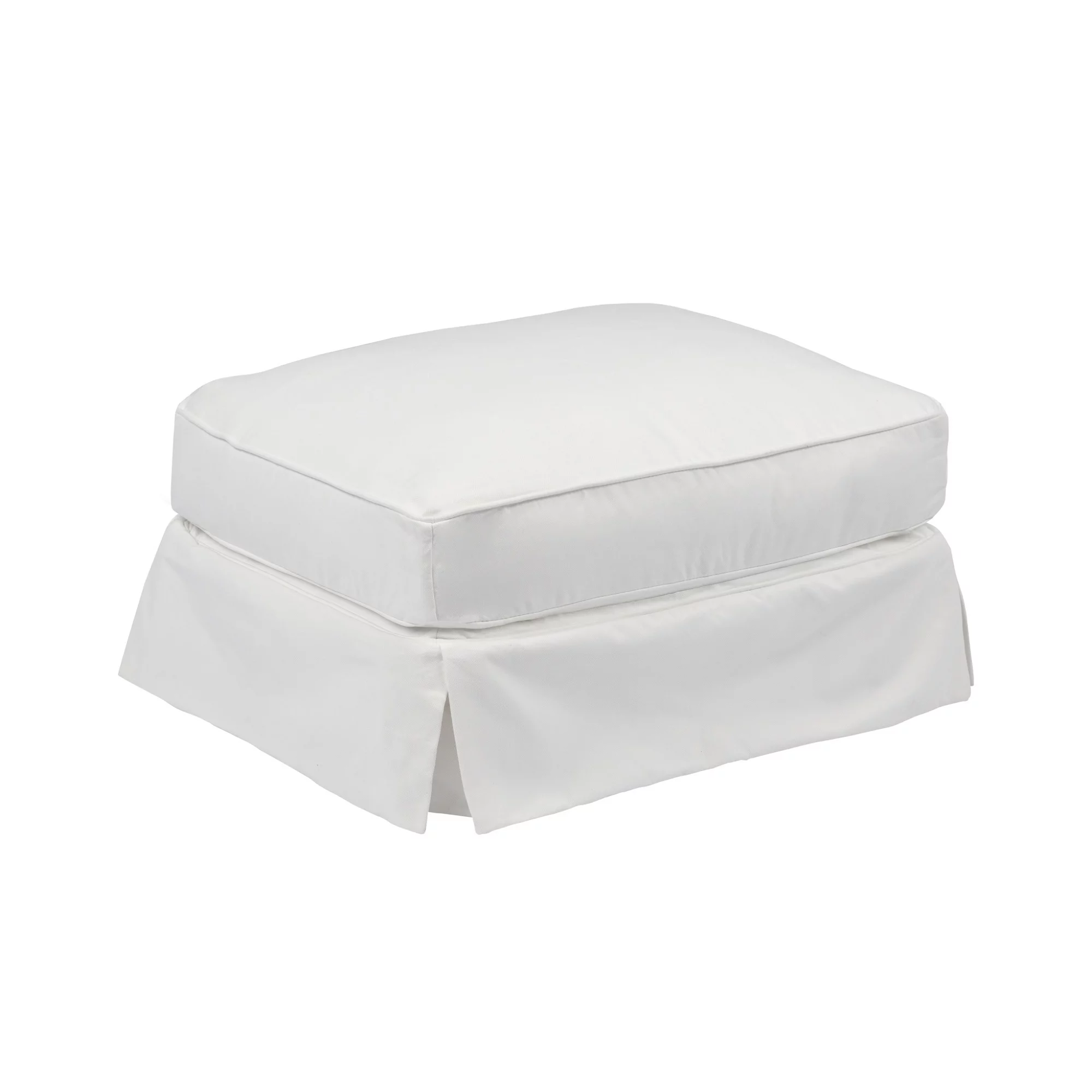 The Hamptons Collection 18" White Fabric Elegant Sunset Trading Horizon Slipcovered Comfortable