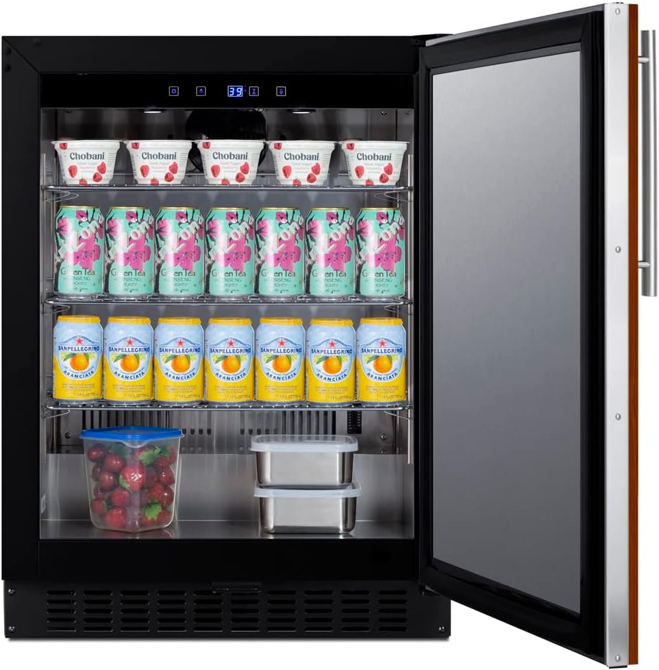 Summit Appliance ASDS2413IF 24" Wide Built-In All-Refrigerator; 3.1 cu.ft Capacity; Frost-Free Operation; Black Cabinet; Panel-ready Door (Panel Not Included); Digital Thermostat; Fan-forced Cooling
