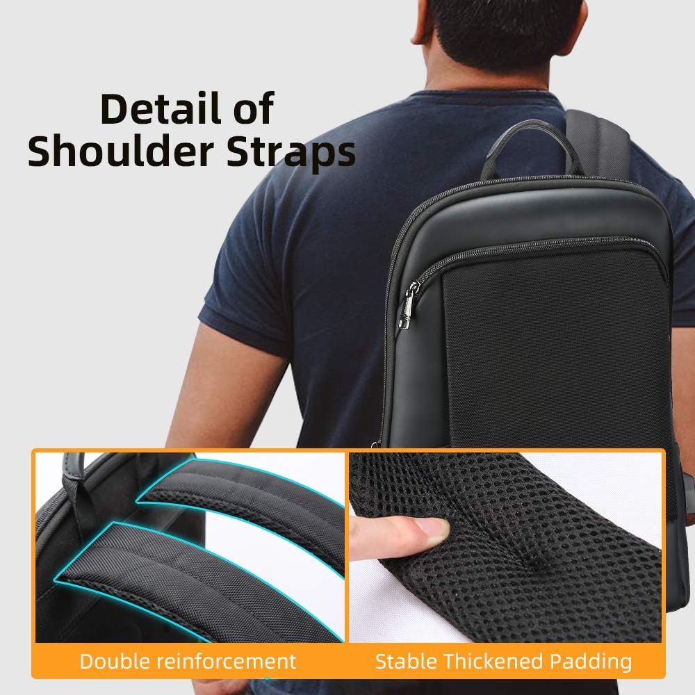 BOPAI 17 inch Super Slim Laptop Backpack Men Anti Theft Backpack Waterproof College Backpack Travel Laptop Backpack for Men Business Laptop Backpack Casual Daypack Men