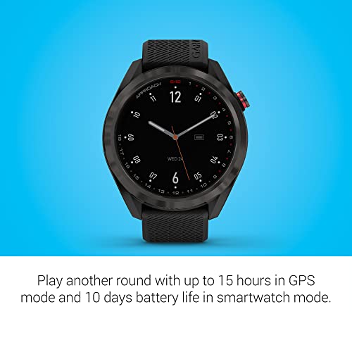 Garmin Approach S62 Golf Smartwatch | Large 1.3" Color Touchscreen | Scratch-Resistant Ceramic Bezel | QuickFit Bands | Compatible with Garmin Golf App with Signature Stand Power Bundle