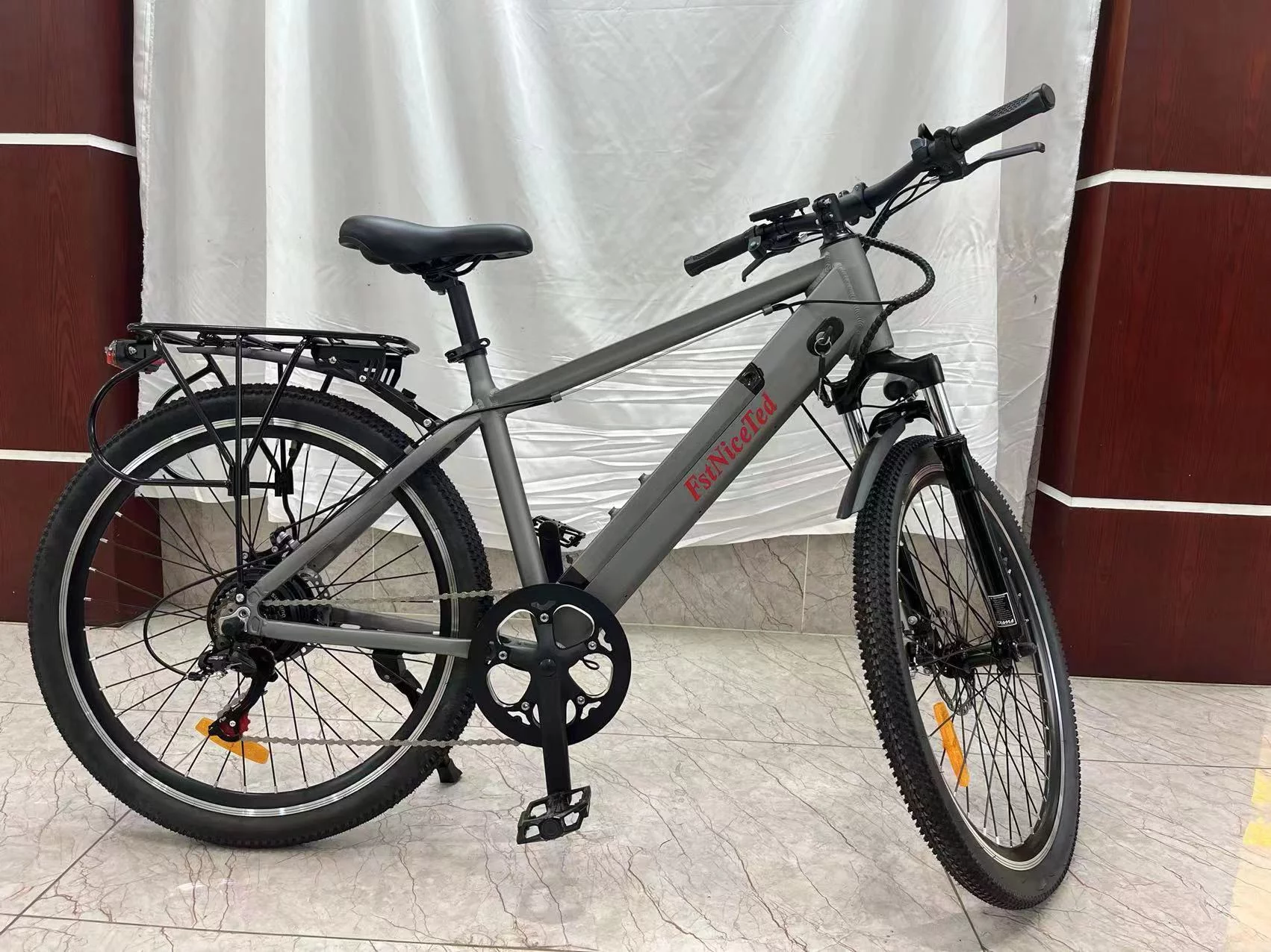 350W Electric Bike 26x4'' Fat Tire Mountain Ebike 48V 10Ah 6 Speeds Snow Beach Electric Bicycle for Adults (Black)