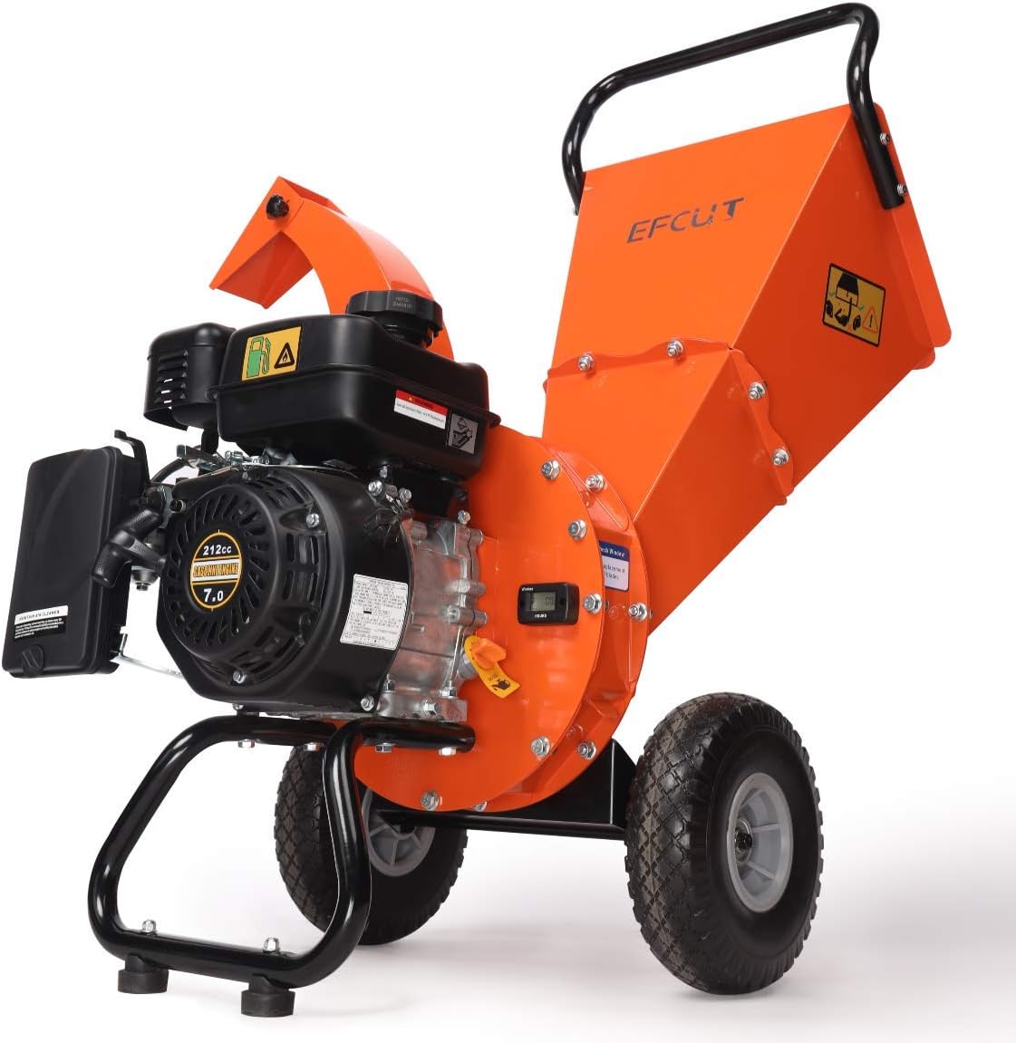 EFCUT C30 Mini Wood Chipper Shredder Mulcher, 7 HP 212cc Gasoline Engine, 3" Max Wood Diameter, 15:1 Waste Reduction Ratio, 1-Year Warranty After Product Registration