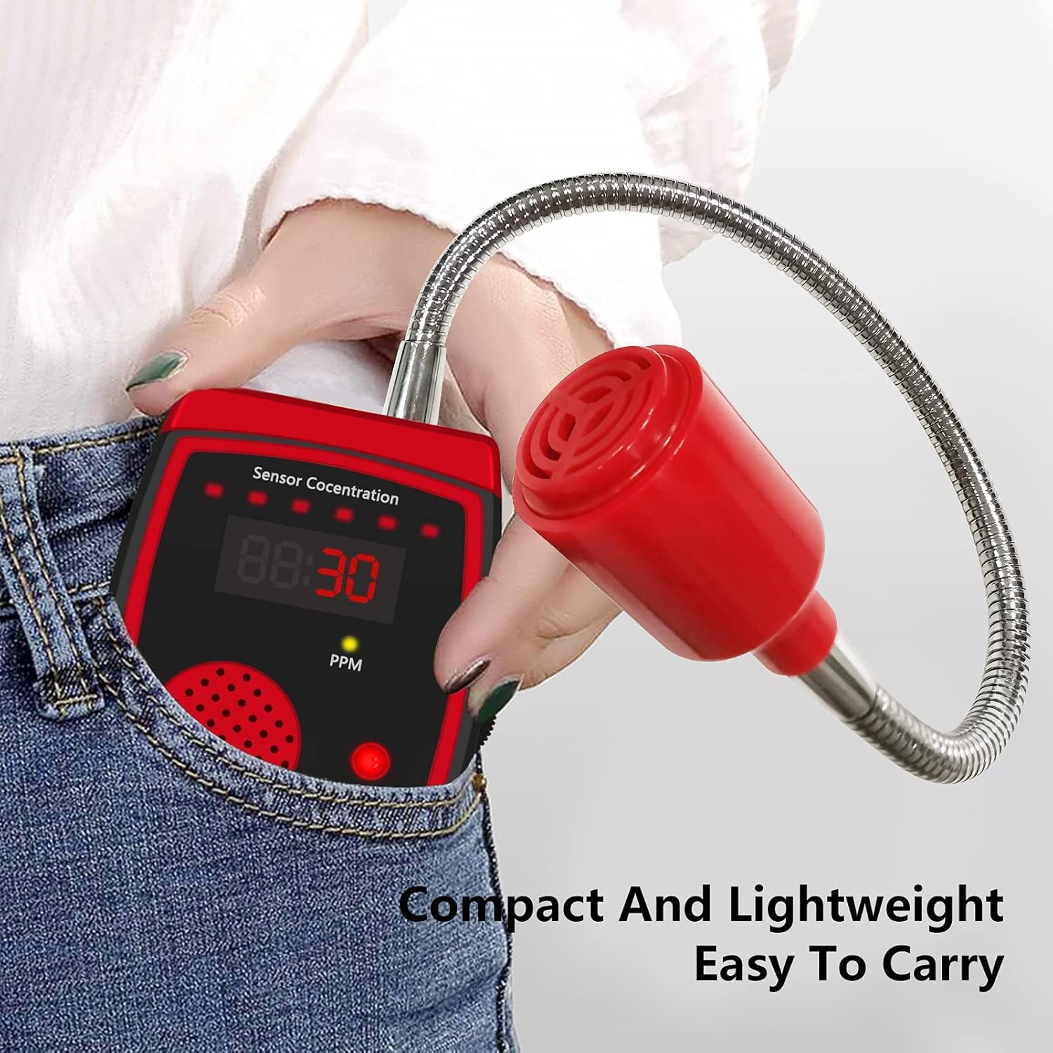 HYTONG Carbon Monoxide Detectors, Handheld Carbon Monoxide Meter, CO Detector with Digital Concentration Display, Battery Powered Gas Leak Detector with LED Lights & Voice Alarm ( with AA×3 Battery ) Pack of 2