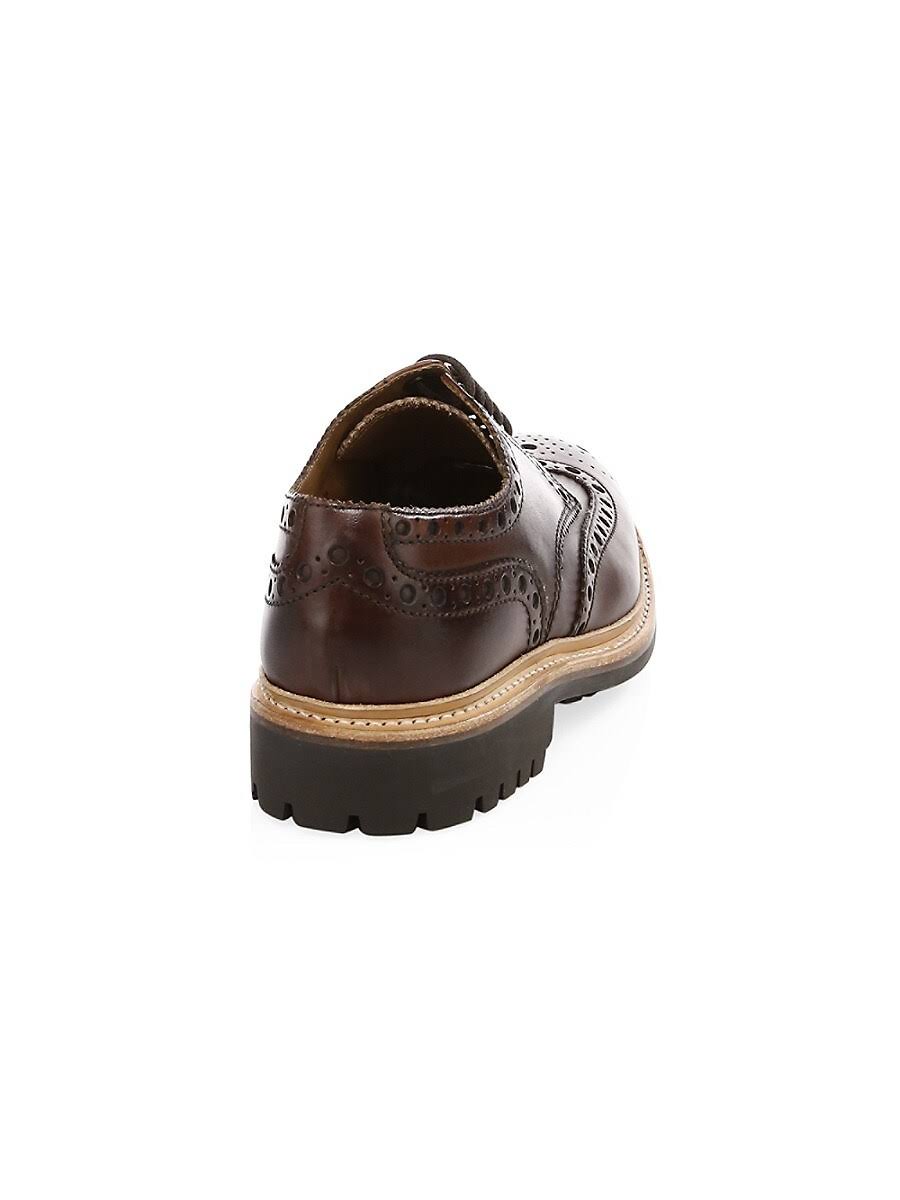 Grenson Archie Gibson Brogue in Dark Brown Hand Painted Calf Leather with A Commando Sole
