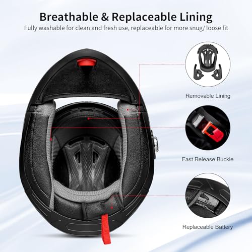 Motorcycle Bluetooth Helmet FreedConn BM2-S Flip Up Modular Bluetooth Motorcycle Helmet Voice Dial 500M 2-3 Riders DOT Motorcycle Helmet with Bluetooth