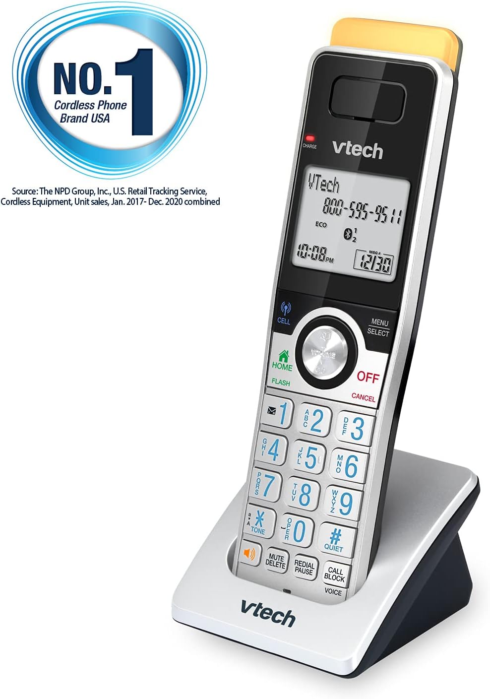 VTECH IS8121-4 Super Long Range up to 2300 Feet DECT 6.0 Bluetooth 4 Handset Cordless Phone for Home with Answering Machine, Call Blocking, Connect to Cell, Intercom and Expandable to 5 Handsets