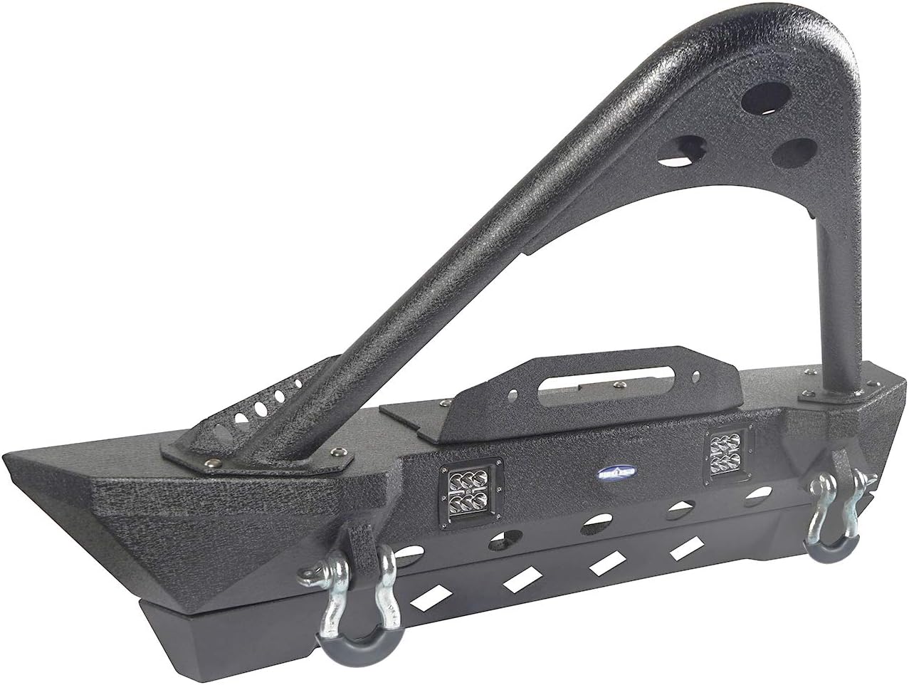 Hooke Road Jeep Wrangler JK Stinger Bumper, Aggressive Bull Bar Front Bumper w/LED Lights for Jeep Wrangler JK 2007-2018
