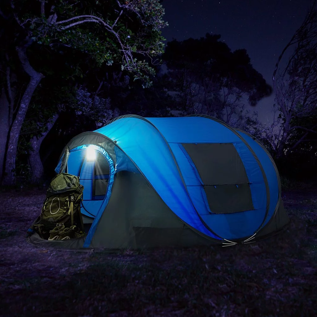 4 Person Easy Pop up Tent Waterproof Automatic Setup 2 Doors-Instant Family Tents for Camping Hiking & Traveling