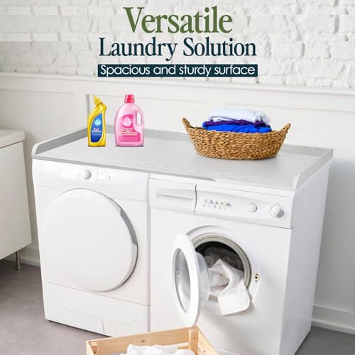RELODECOR Washer and Dryer Countertop with Non-Slip Mat - Laundry Countertop Durable Melamine Finish for Laundry Room Organization