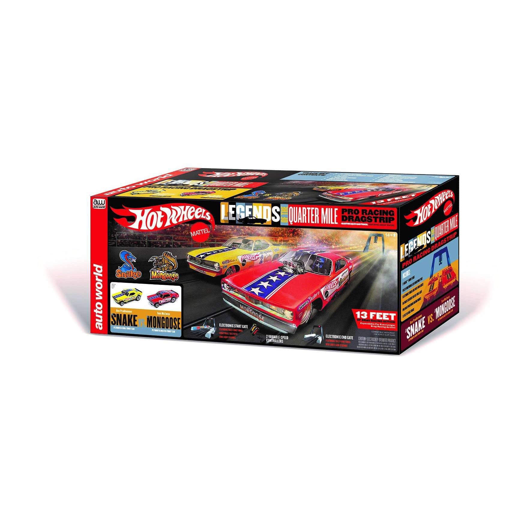 Auto World Hot Wheels Slot Snake Vs Mongoose Car Racing Set SRS330