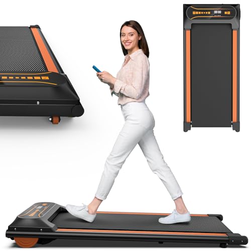 Walking Pad,Max 2.5 HP Portable Under Desk Treadmill,265LBS Capacity Installation-Free Treadmills for Home & Office Small,Remote Control LED Display