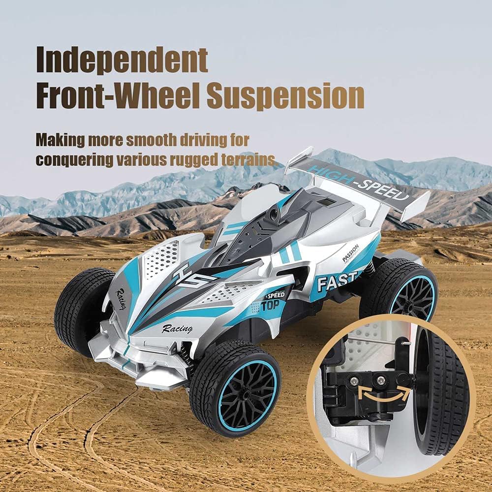 Remote Control Car- Offroad Hobby Rc Racing Car with Colorful Led Lights and Rechargeable Battery 2.4GHz High Speed Rc Cars Electric Toy Car Gift for Boys Girls Kids