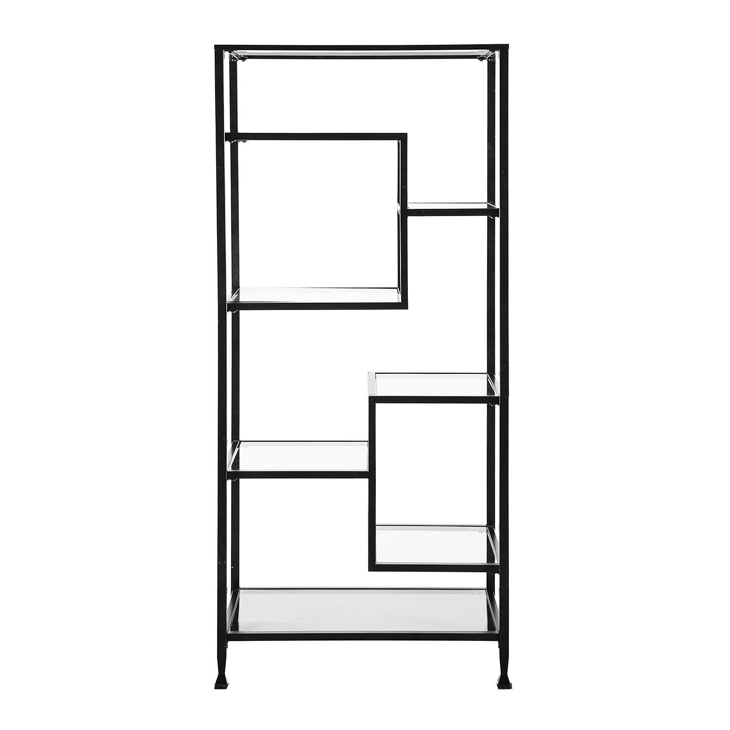 SEI Bakerton Asymmetrical Bookcase, Black