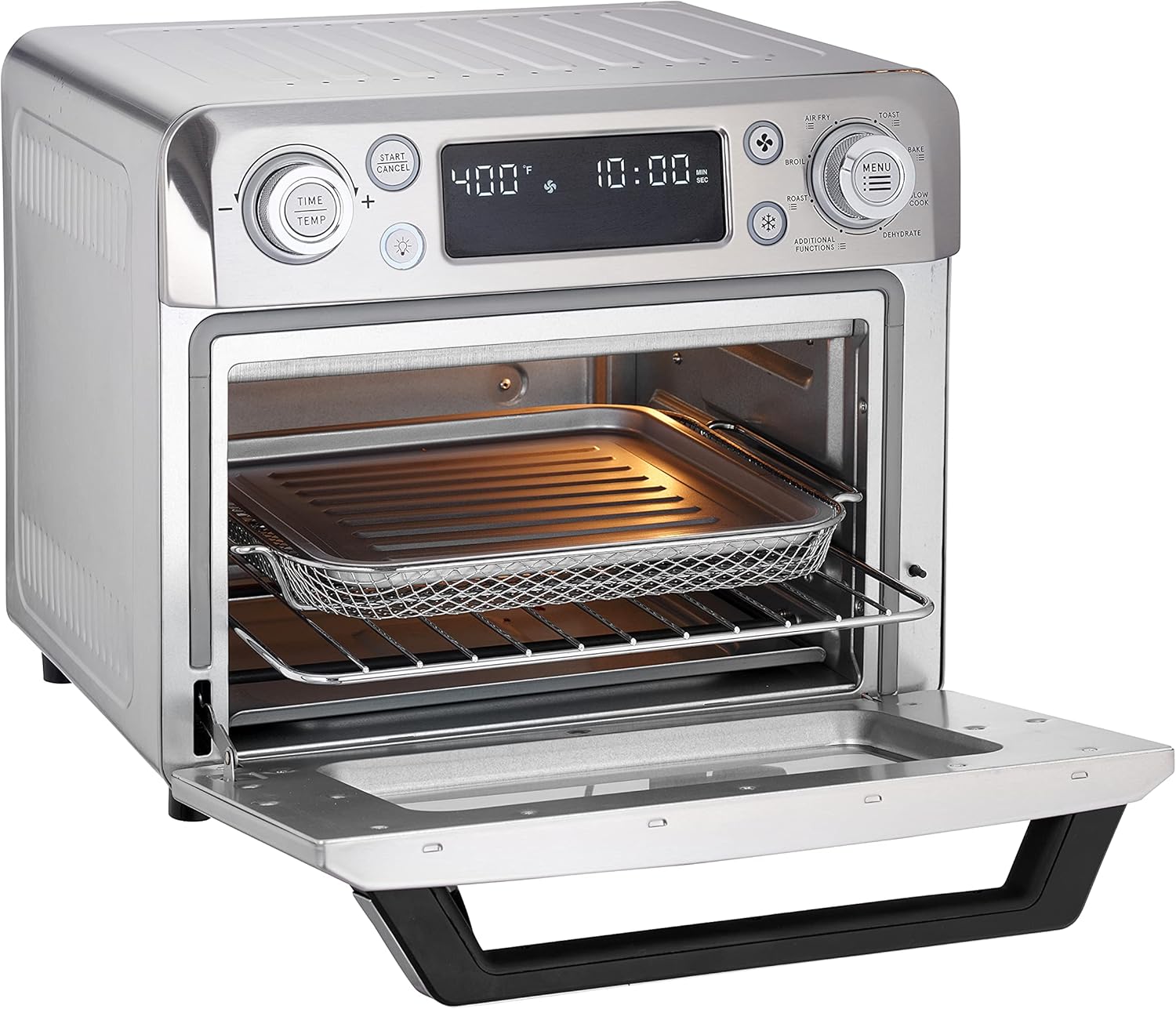 Lumme Air Fryer, Toaster Oven, and Dehydrator Multifunction Air Fryer Countertop 4 in 1 Air Fryer Stainless Steel 20L Large Capacity Accessories Included