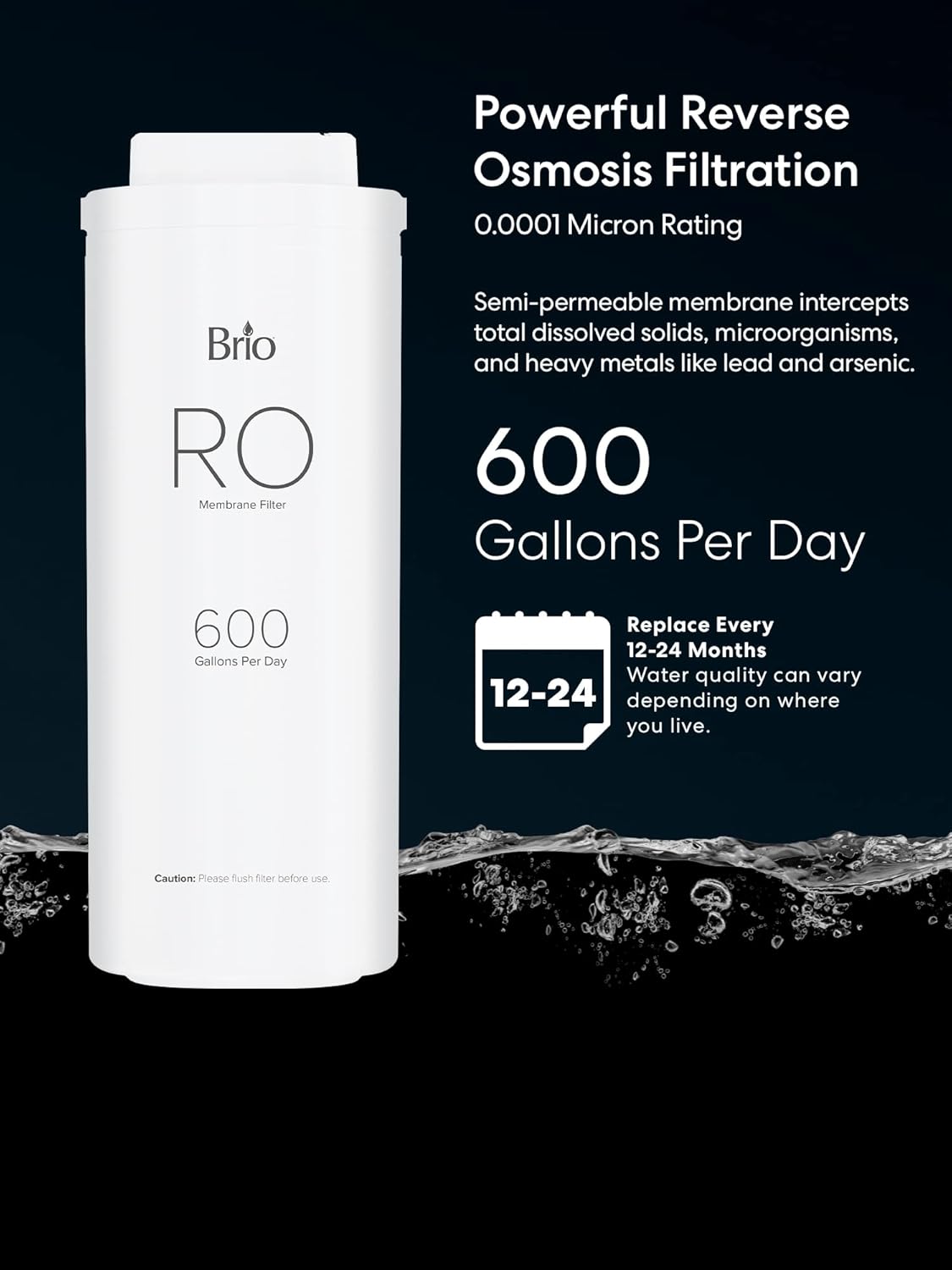 Brio Reverse Osmosis Membrane Replacement Filter for Brio Model TROE600PRISM