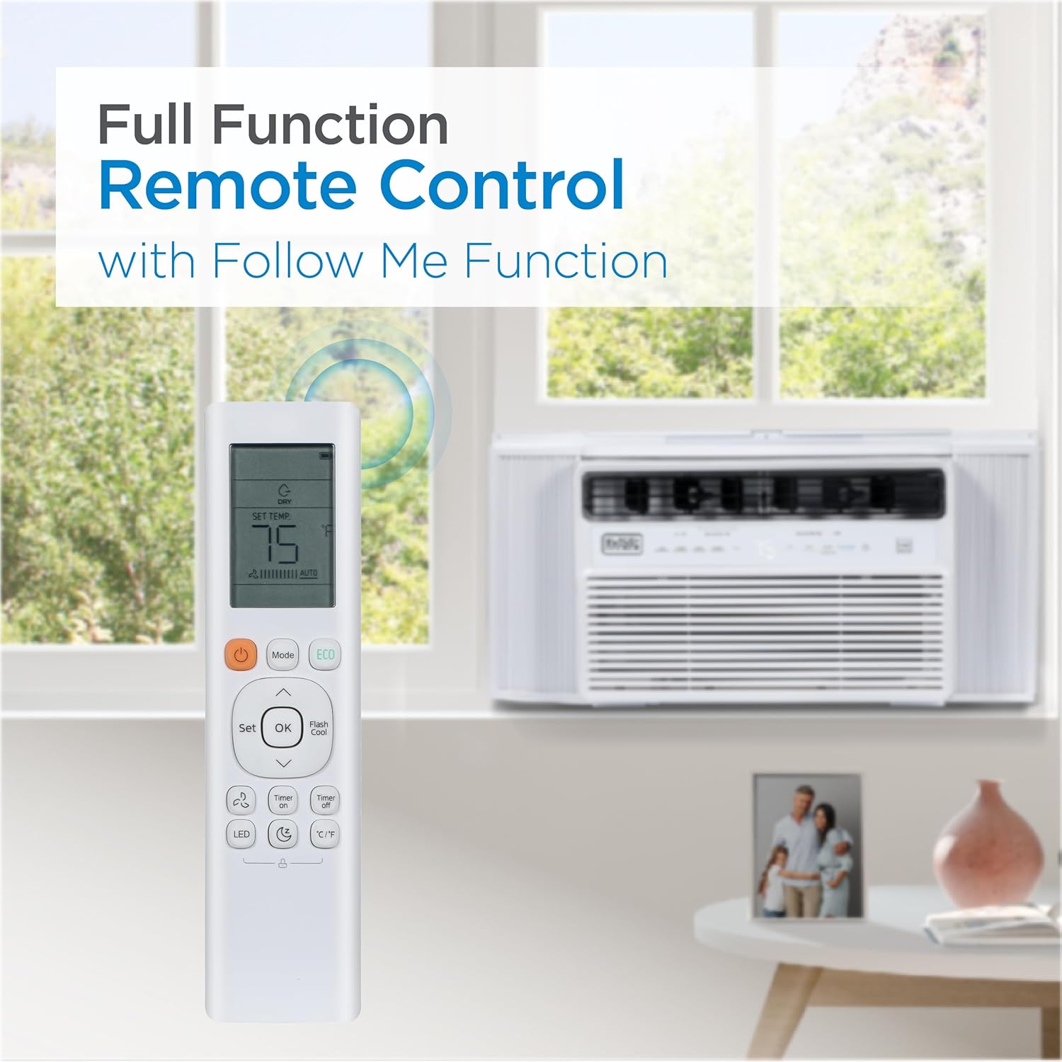 BLACK+DECKER 12,000 BTU Inverter Window Air Conditioner, Window AC Units for Up To 550 Sq. Ft., ENERGY STAR Rated AC Unit, Full Function Remote Control, White