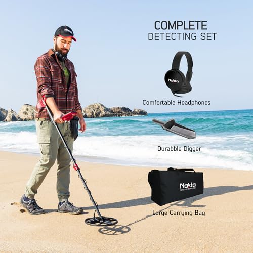 Nokta FINDX PRO Metal Detector for Adults, Professional Fully Waterproof Metal Detector for Gold, Pinpoint, USB Rechargeable, Backlit LCD (Complete Kit with Headphones, Carrying Bag, Premium Digger)