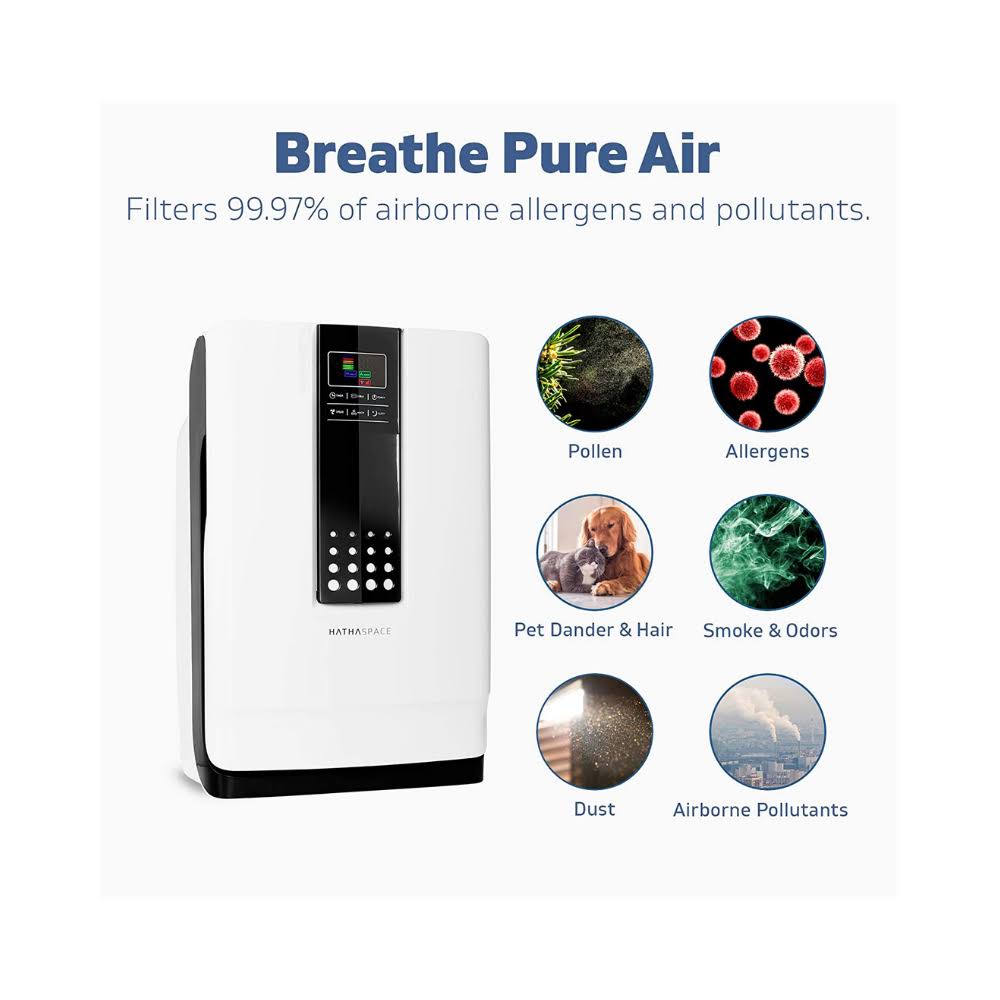 Hathaspace Smart True HEPA Air Purifier for Home, Large Room Air Cleaner