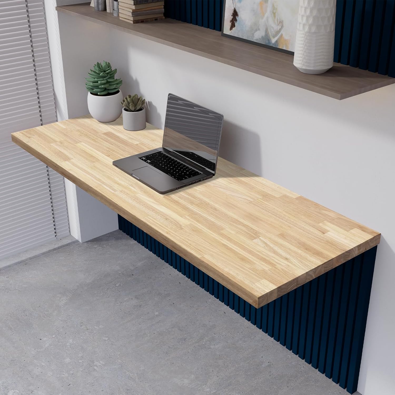 4ftx30 x1.5 Desktop Hevea Butcher Block Countertop, Unfinished Solid Wood Butcher Block Table Top for DIY Coffee Table/Workbench
