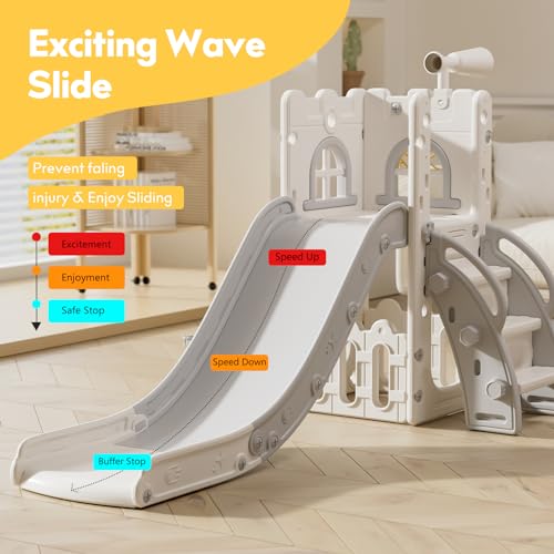 Toddler Slide,Kids Slide Playset for Toddler,Indoor Outdoor Slide Toddler Playset with Storage Space and Non-Slip Steps,Gifts for Boys and Girls 1-3 Years (Blue Yellow)