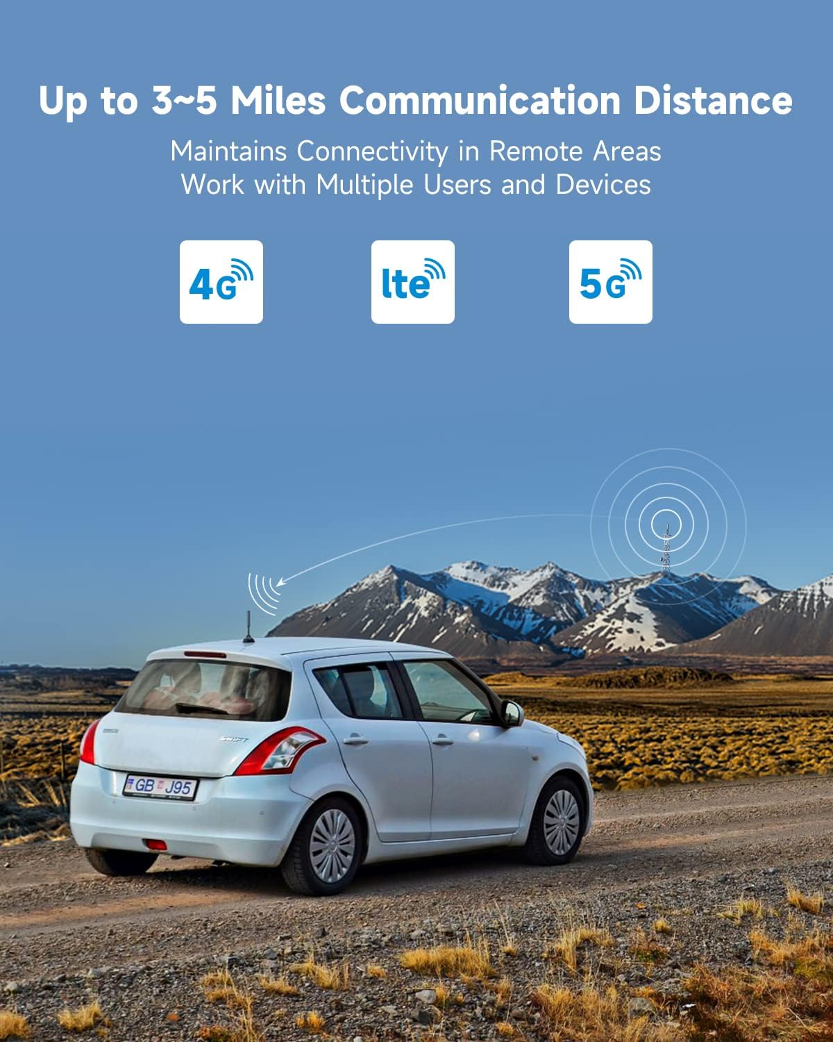 Cell Phone Signal Booster for Cars and SUVs | Boosts 5G 4G LTE Data & Volte for Verizon AT&T on Band 12/13/17 | Omni-Directional Roof Antenna Easy Installation | FCC Approved (2ALZEL65AV)