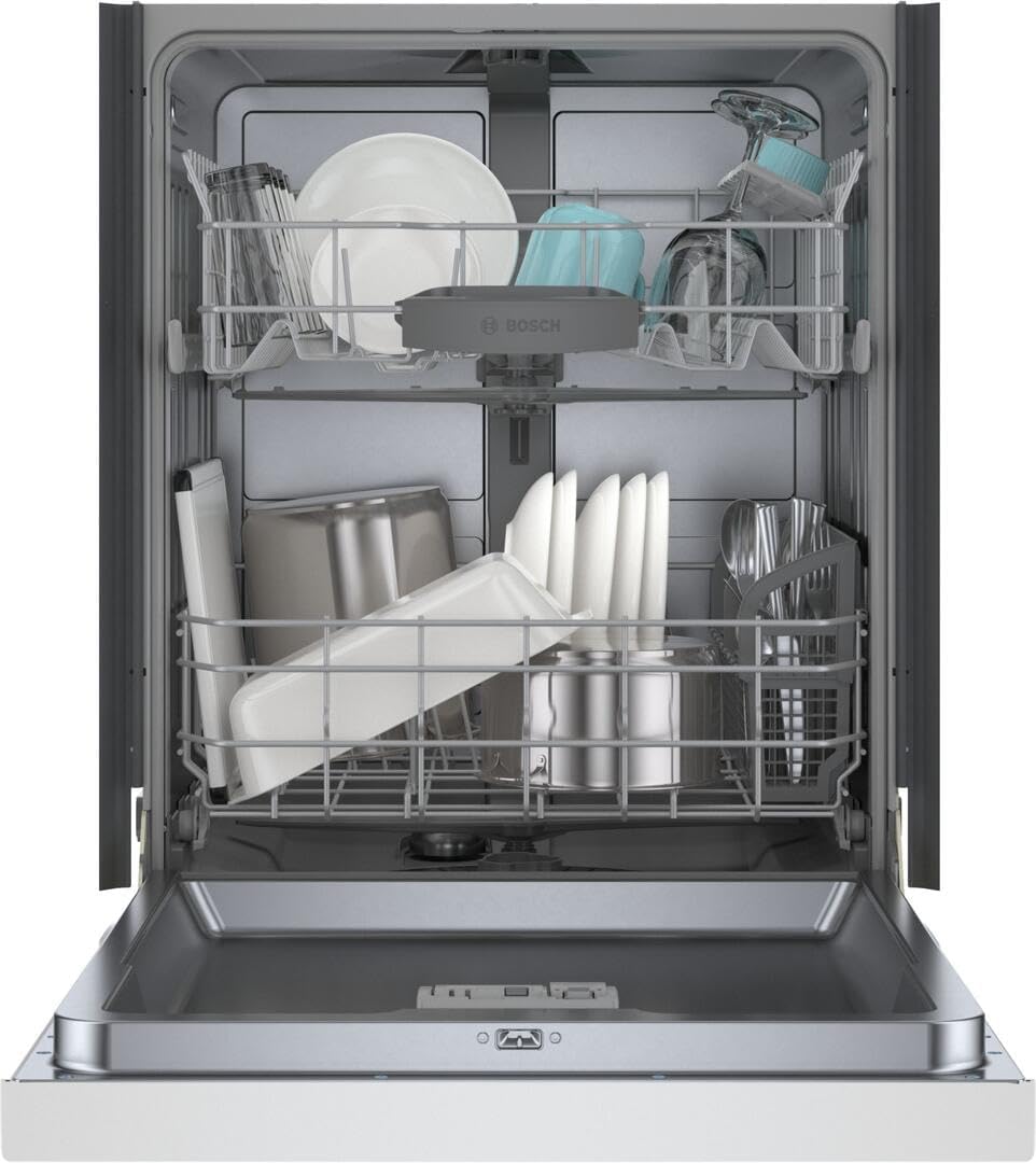 Bosch SHE3AEM2N 100 Series 24 Inch Smart Built-In Dishwasher in white