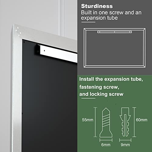 Black Bathroom Mirror for Wall, 60" x 36" Large Framed Rectangle Mirror with Beveled Stereoscopic Aluminum Alloy Frame, Wall Mirror for Hotel Double Vanity, Barber Shop (Horizontal/Vertical)