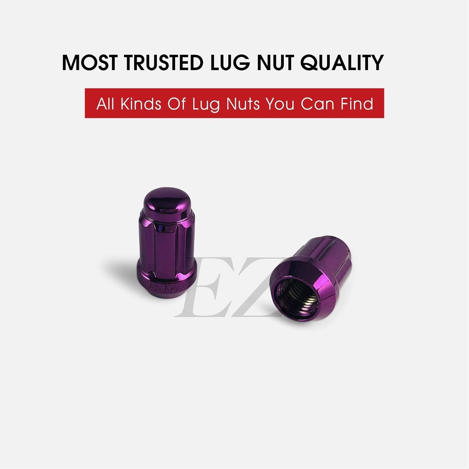 24 Purple Spline Drive Small Diameter Acorn 12x1.5 Purple Lug Nut Kit with Key Pack of 2