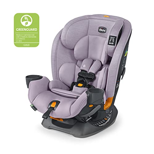 Chicco OneFit™ ClearTex® Slim All-in-One Car Seat, Rear-Facing Seat for Infants 5-40 lbs., Forward-Facing Car Seat 25-65 lbs., Booster 40-100 lbs., Convertible Car Seat | Drift/Grey
